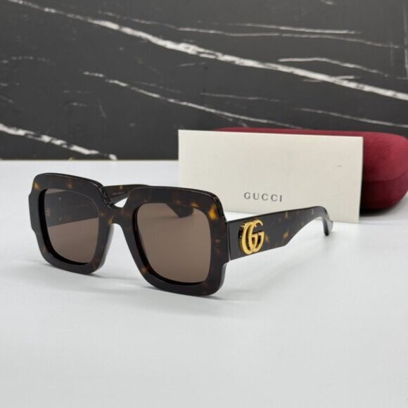 NEW GG1547S 002 GUCCI HAVANA WOMEN GUCCI SUNGLASSES - Picture 1 of 12